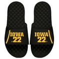 thumbnail image 1 of Youth ISlide Caitlin Clark Black Iowa Hawkeyes Jersey Number Slide Sandals, 1 of 1