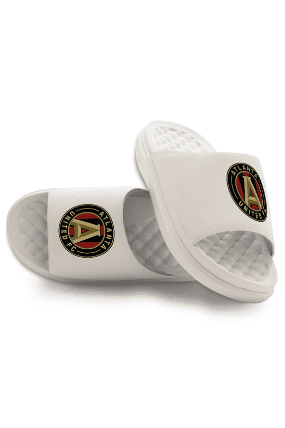 Youth ISlide Cream Atlanta United FC Primary Motive Slide Sandals