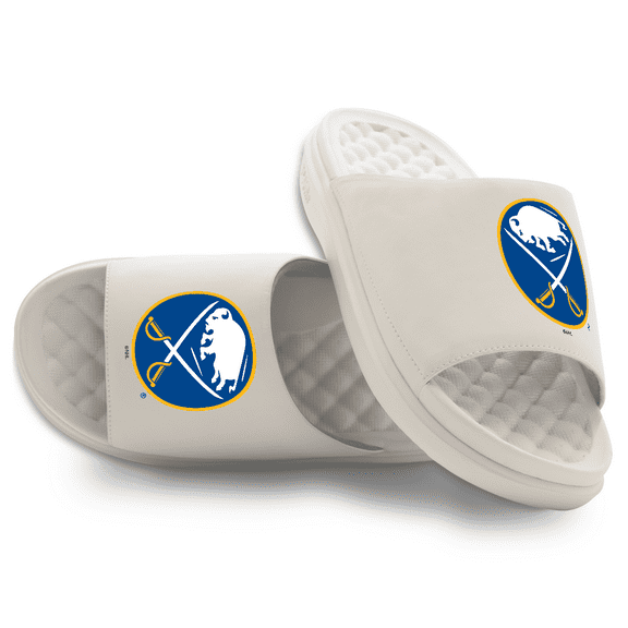 Youth ISlide Cream Buffalo Sabres Primary Motive Slide Sandals