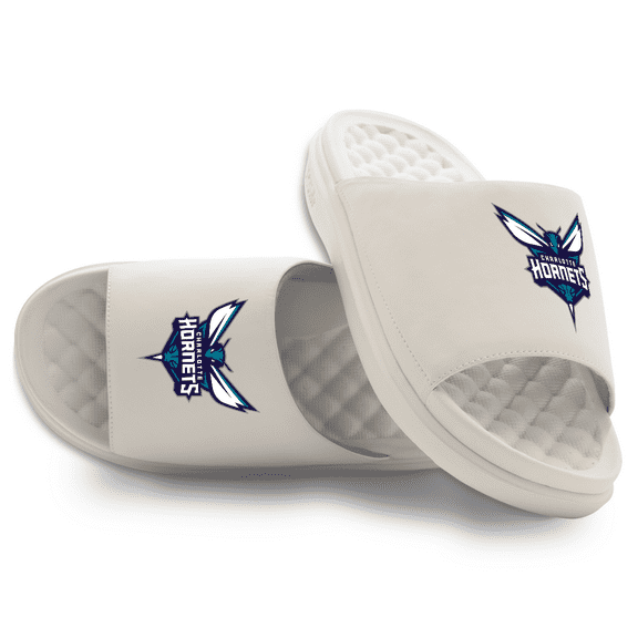 Youth ISlide Cream Charlotte Hornets Primary Motive Slide Sandals