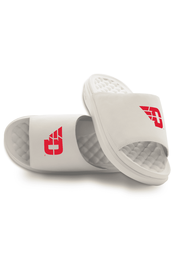 Youth ISlide Cream Dayton Flyers Primary Motive Slide Sandals