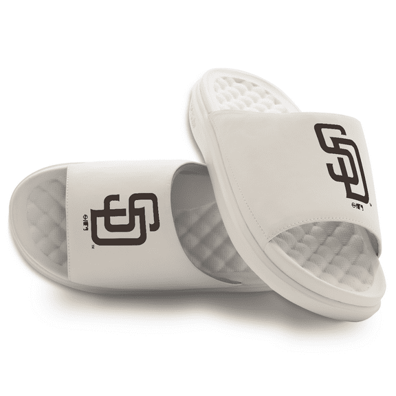 Youth ISlide Cream San Diego Padres Primary Motive Slide Sandals