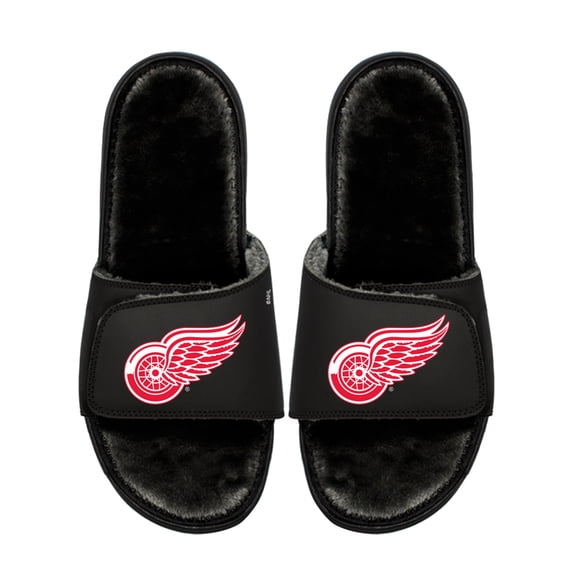 Youth ISlide Detroit Red Wings Logo Fur Slide Sandals