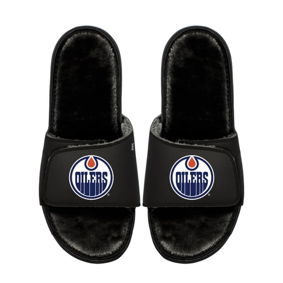 Youth ISlide Edmonton Oilers Logo Fur Slide Sandals