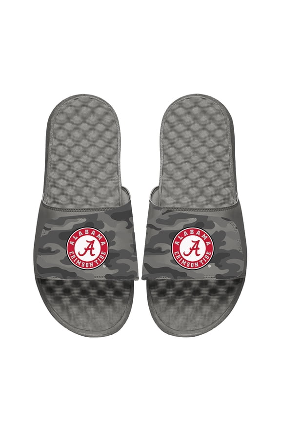 Youth ISlide Gray Alabama Crimson Tide Camo Slide Sandals