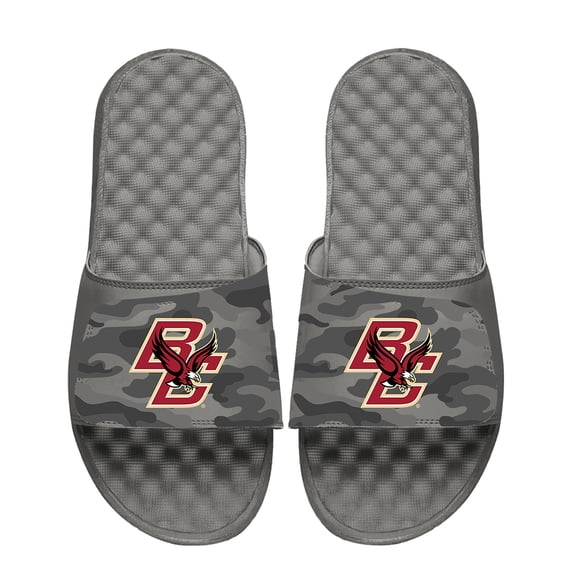 Youth ISlide Gray Boston College Eagles Camo Slide Sandals