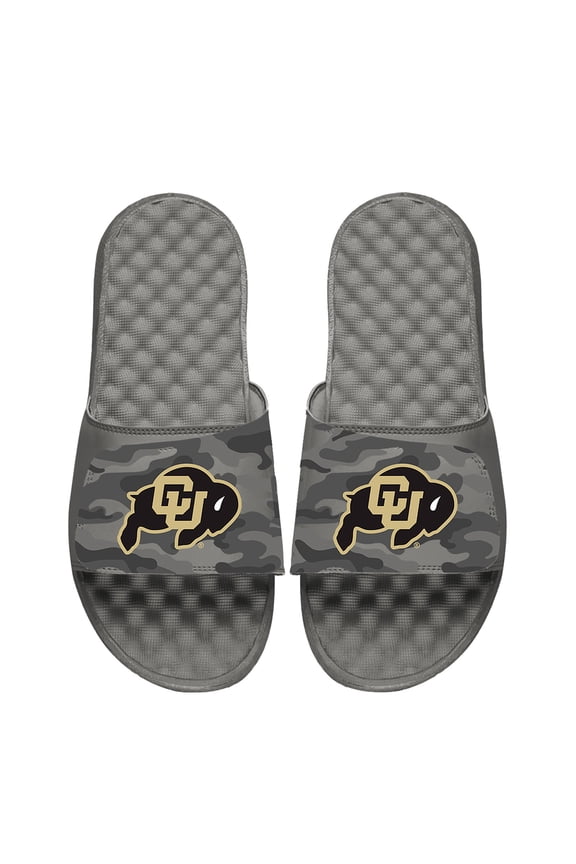 Youth ISlide Gray Colorado Buffaloes Camo Slide Sandals
