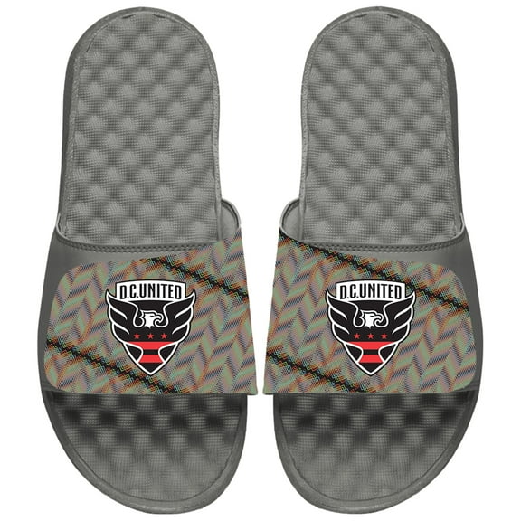 Youth ISlide Gray D.C. United 2024 Hispanic Heritage Side Sandals