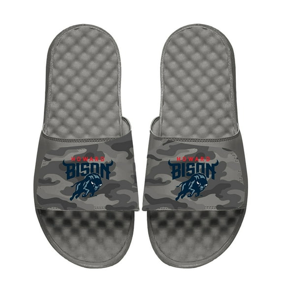 Youth ISlide Gray Howard Bison Camo Slide Sandals