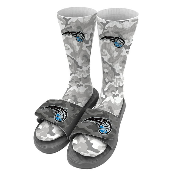 Youth ISlide Gray Orlando Magic Camo Sock & Slide Bundle