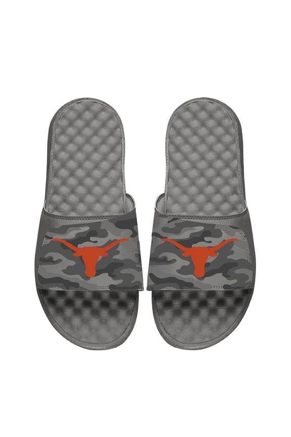 Youth ISlide Gray Texas Longhorns Camo Slide Sandals