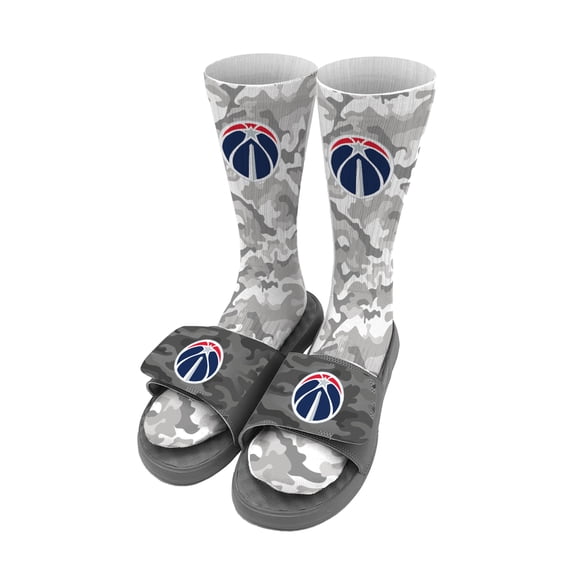 Youth ISlide Gray Washington Wizards Camo Sock & Slide Bundle