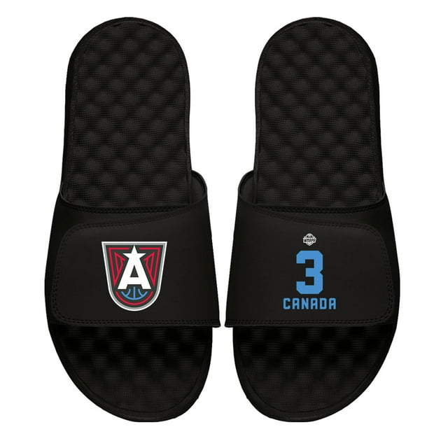Youth ISlide Jordin Canada Black Atlanta Dream Logo Split Slide Sandals