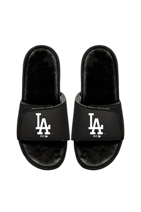 Youth ISlide  Los Angeles Dodgers Logo Fur Slide Sandals