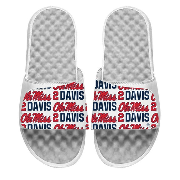 Youth ISlide Marquesha Davis Ole Miss Rebels Team Pattern Slide Sandals