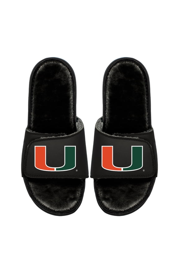 Youth ISlide  Miami Hurricanes Logo Fur Slide Sandals