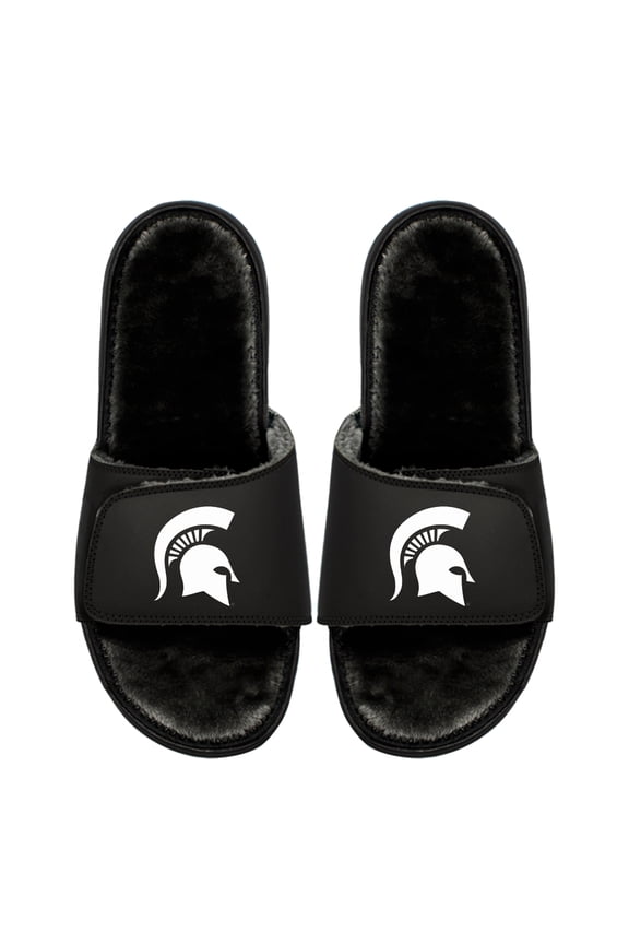 Youth ISlide Michigan State Spartans Logo Fur Slide Sandals