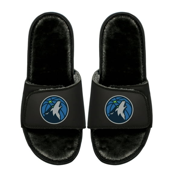 Youth ISlide Minnesota Timberwolves Logo Fur Slide Sandals
