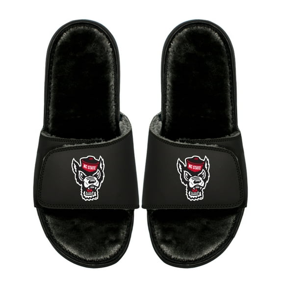 Youth ISlide NC State Wolfpack Logo Fur Slide Sandals