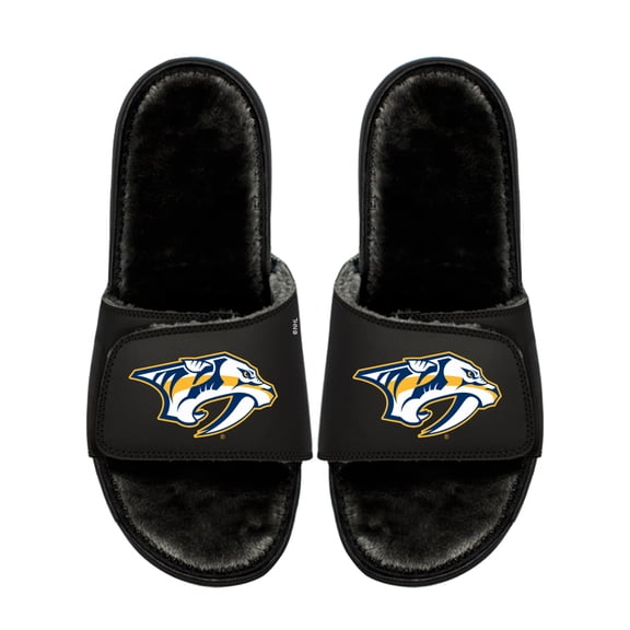 Youth ISlide Nashville Predators Logo Fur Slide Sandals