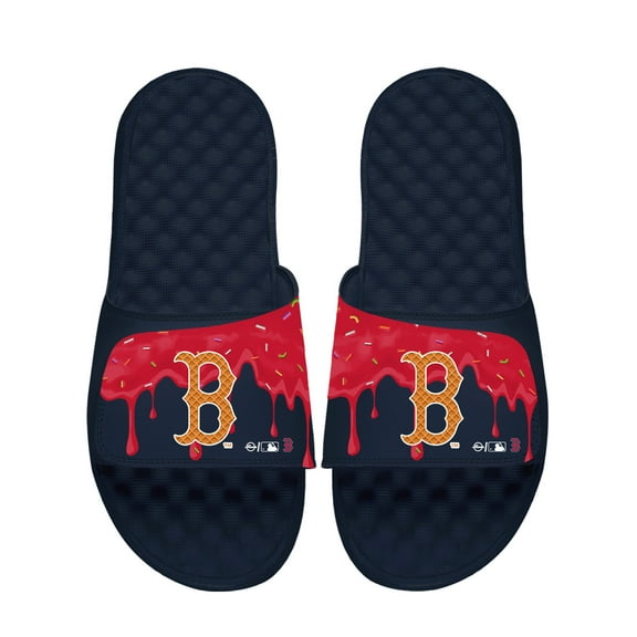 Youth ISlide Navy Boston Red Sox Ice Cream Drip Slide Sandals