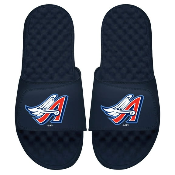 Youth ISlide Navy California Angels Cooperstown Logo Slide Sandals