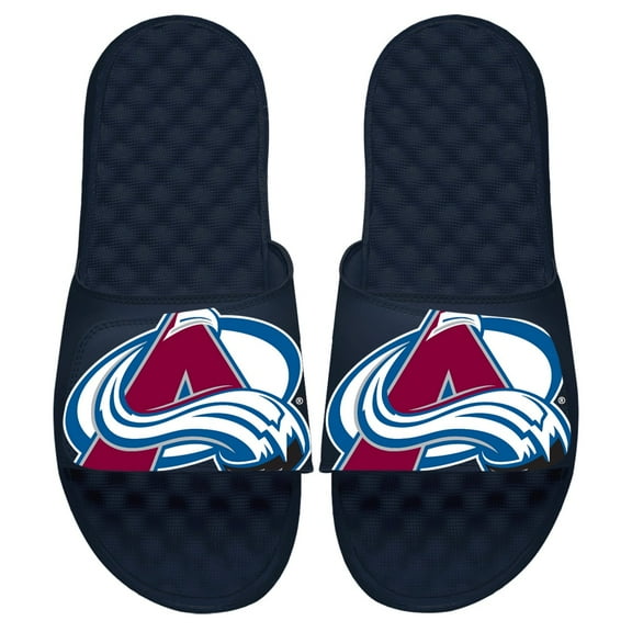 Youth ISlide Navy Colorado Avalanche Blown Up Logo Slide Sandals