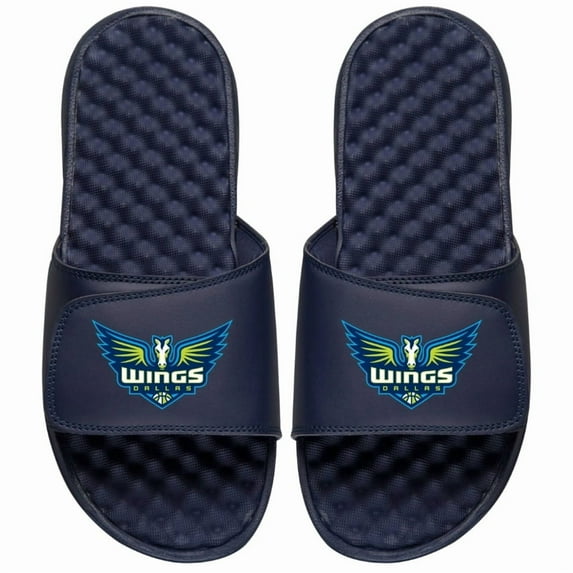Youth ISlide Navy Dallas Wings Primary Logo Slide Sandals