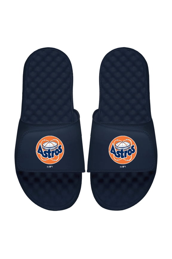 Youth ISlide Navy Houston Astros Cooperstown Logo Slide Sandals