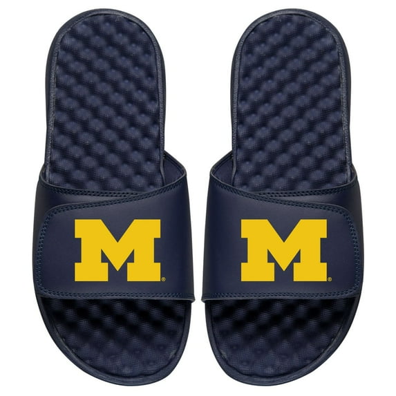Youth ISlide Navy Michigan Wolverines Primary Logo Slide Sandals