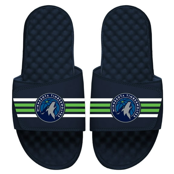 Youth ISlide Navy Minnesota Timberwolves Stripes Slide Sandals