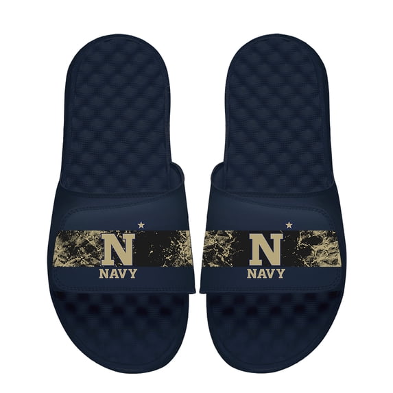 Youth ISlide Navy Navy Midshipmen Distressed Slide Sandals