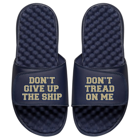 Youth ISlide Navy Navy Midshipmen Slogan Slide Sandals
