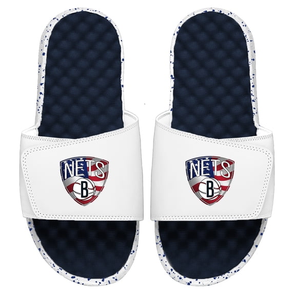 Youth ISlide Navy/White Brooklyn Nets Americana Slide Sandals