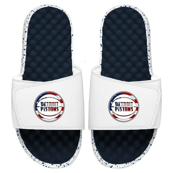 Youth ISlide Navy/White Detroit Pistons Americana Slide Sandals