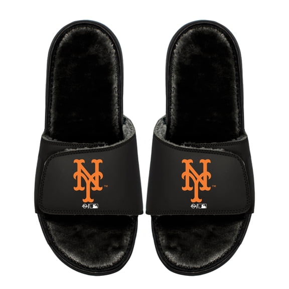 Youth ISlide New York Mets Logo Fur Slide Sandals
