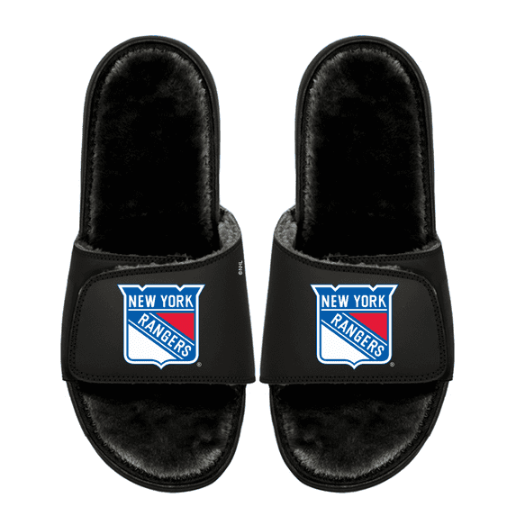 Youth ISlide New York Rangers Logo Fur Slide Sandals