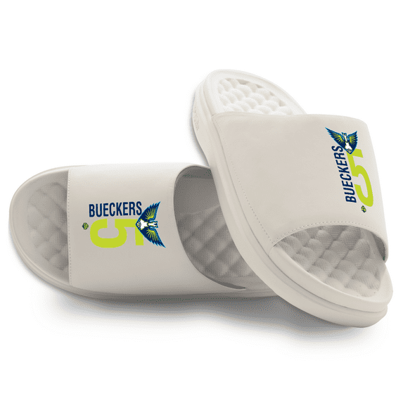 Youth ISlide Paige Bueckers Cream Dallas Wings Combo Stacked Motive Slide Sandals