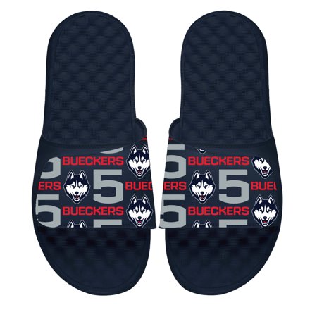 Youth-ISlide Paige Bueckers Navy UConn Huskies Team Pattern Slide Sandals