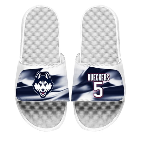 Youth-ISlide Paige Bueckers White UConn Huskies Name Split Slide Sandals