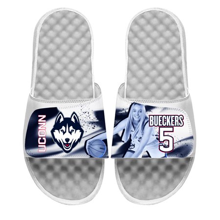 Youth-ISlide Paige Bueckers White UConn Huskies Split Image Slide Sandals