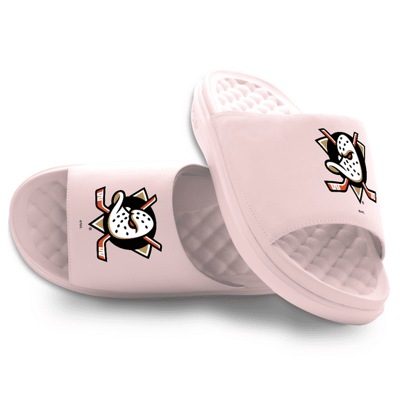 Youth ISlide Pink Anaheim Ducks Primary Motive Slide Sandals