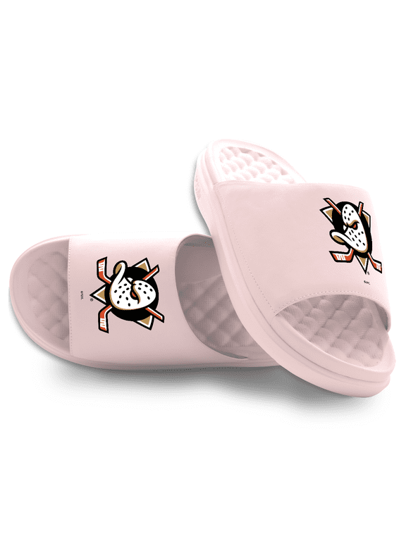 Youth ISlide Pink Anaheim Ducks Primary Motive Slide Sandals