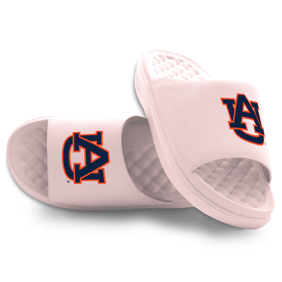 Youth ISlide Pink Auburn Tigers Primary Motive Slide Sandals