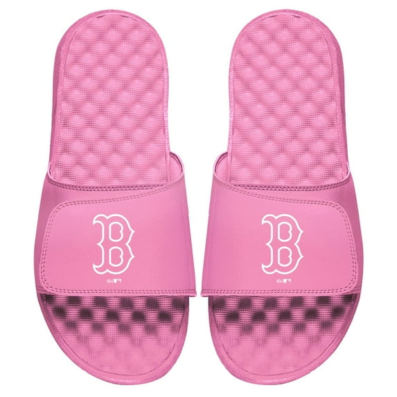 Youth ISlide Pink Boston Red Sox Primary Logo Slide Sandals
