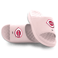 thumbnail image 1 of Youth ISlide Pink Cincinnati Reds Primary Motive Slide Sandals, 1 of 5