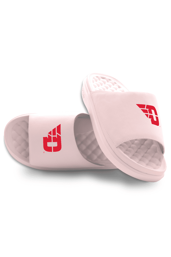 Youth ISlide Pink Dayton Flyers Primary Motive Slide Sandals