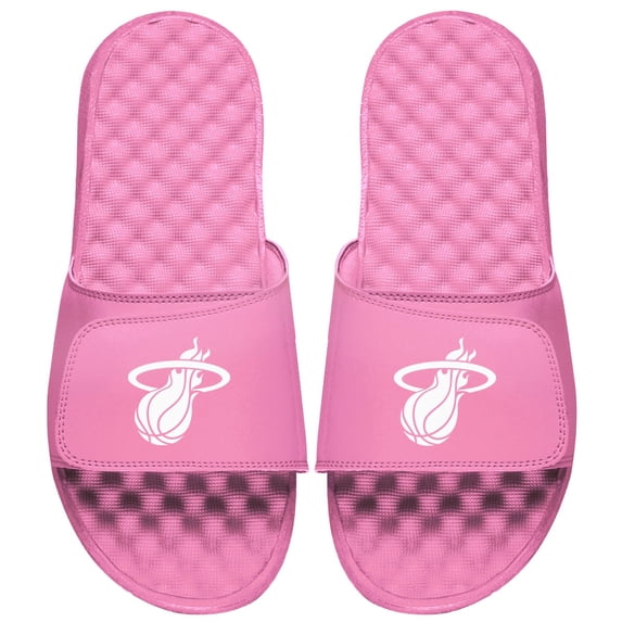 Youth ISlide Pink Miami Heat Primary Logo Slide Sandals