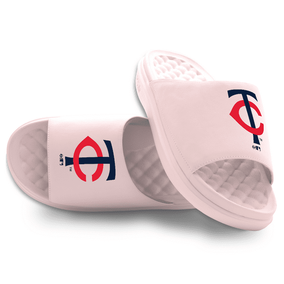 Youth ISlide Pink Minnesota Twins Primary Motive Slide Sandals