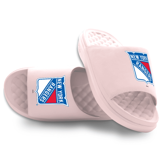 Youth ISlide Pink New York Rangers Primary Motive Slide Sandals